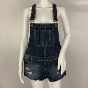 Mudd Denim Jean Short Shortalls Overalls Size M